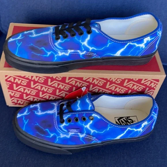 Vans Men’s Authentic Lightning Black/Blue Sneakers - Picture 4 of 16